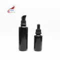 60g 60ml 2oz high quality uv black dark violet glass spray oil cosmetic bottle with dropper for serum VB-27B